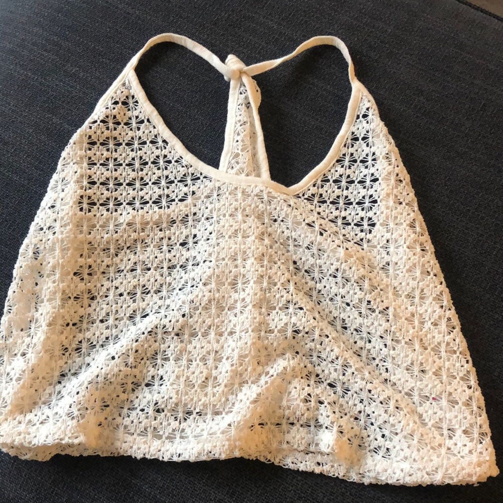 PINK Victoria Secret, crochet swim coverup top.
